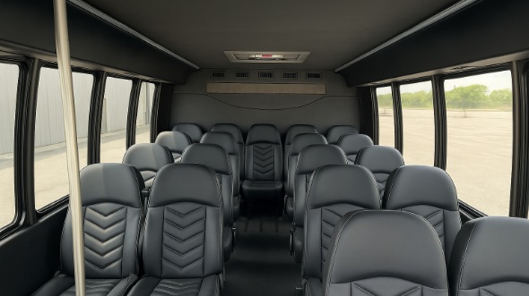 newport beach 18 passenger minibus interior