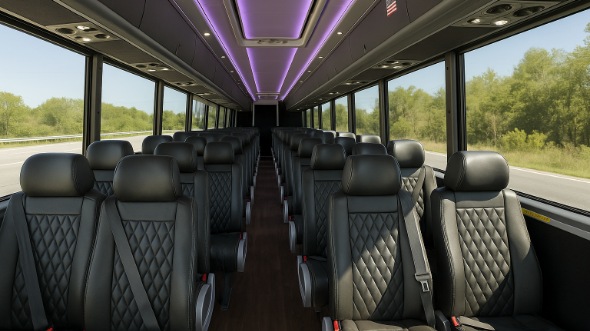 newport beach 28 passenger minibus inside