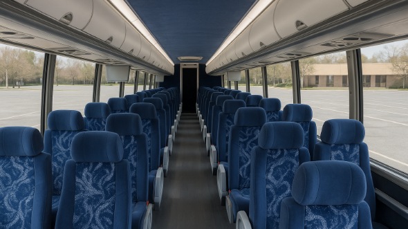 newport beach 50 passenger charter bus inside