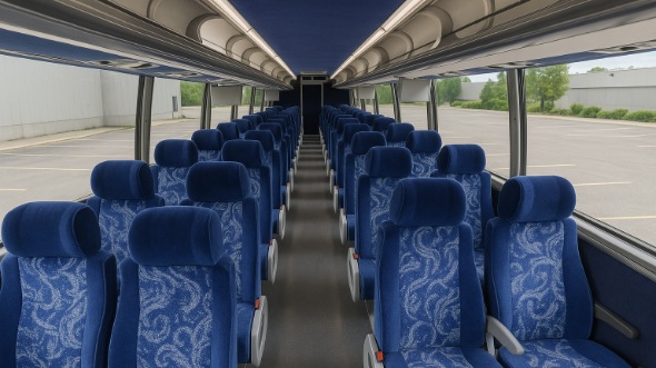 newport beach 54 passenger charter bus inside