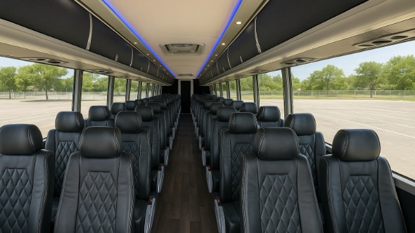 newport beach 54 passenger charter bus interior