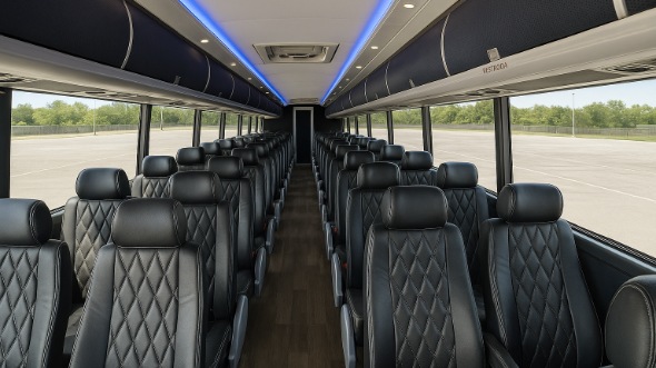 newport beach 55 passenger charter bus inside