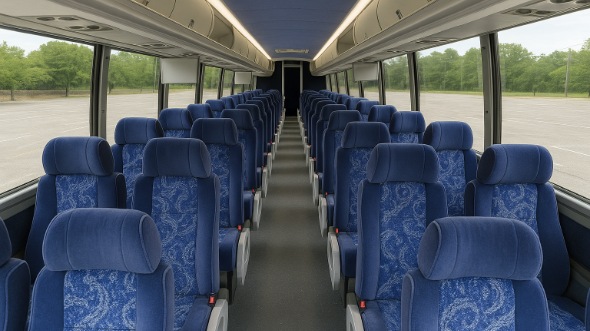 newport beach 56 passenger charter bus inside